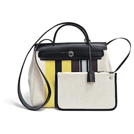 Borsa a tracolla Erbag ZIP Hunter Canvas Leather Top Handle Multicolor - Hermès