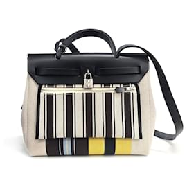 Borsa a mano e a spalla Hunter in tela e pelle Multi-Color - Hermès