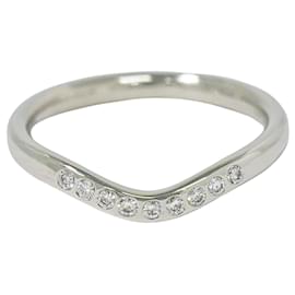 Tiffany & Co. Elsa Peretti geschwungener Ehering aus Platin mit Diamanten
