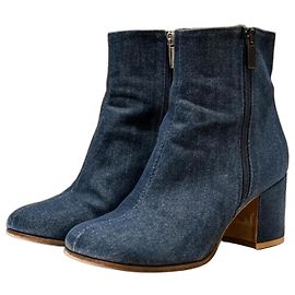 Gianvito Rossi Botines de denim azul con tacón