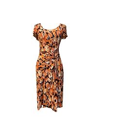 Prada Midi-Kleid mit Blumenprint und Rüschendetails