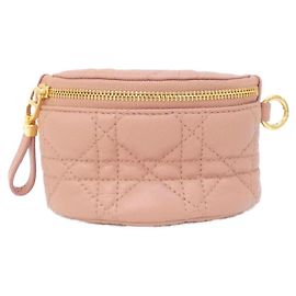 Pochette Christian Dior Caro in pelle di vitello rosa