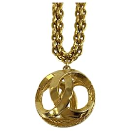 Collana Chanel Vintage Openwork Ball placcata oro
