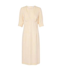 Sportmax Midi-Kleid mit V-Ausschnitt in Blassgelb