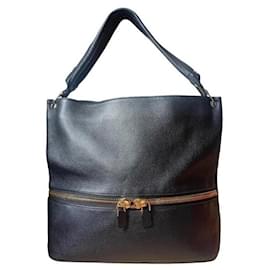 Tom Ford Black Leather Nina Hobo Bag mit goldenen Reißverschlüssen