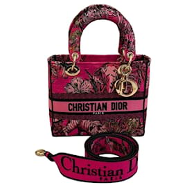 Sac Christian Dior Lady D-Lite Mini Toile de Jouy Voyage - Rose