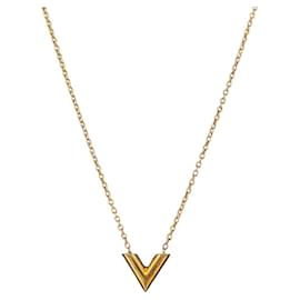 Collana Essential V LOUIS VUITTON Oro M61083 LV Auth bs36156