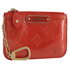 LOUIS VUITTON Vernis Pochette Cles NM Orenge Sunset M93638 LV Auth 192380