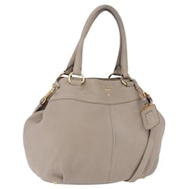 Borsa PRADA in pelle 2way Grigio Oro Auth bs36168