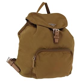 Zaino PRADA Nylon Marrone Argento Auth 191597