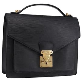 LOUIS VUITTON Epi Monceau 28 Hand Bag Black M52122 LV Auth ka5284