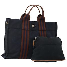Hermès Borsa HERMES Canvas 2 Set Black Navy Auth fm5415
