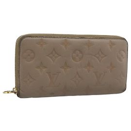 LOUIS VUITTON Cartera Zippy Monogram Emboss Long Wallet Beige M81511 Auth 192854