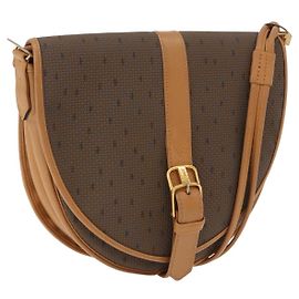 Borsa a Spalla SAINT LAURENT PVC Canvas Beige Oro Auth bs36115