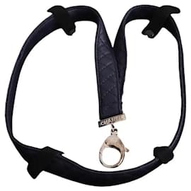 Collana Chanel lanyard blu navy