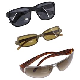 PRADA Sonnenbrille Kunststoff Metall 3 Set Schwarz Braun Auth SW2622