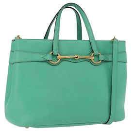 Borsa GUCCI in pelle 2way Verde Oro 319795 Auth 192124V