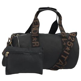 Borsa FENDI in tela 2way Nero Oro Auth 191061