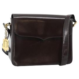 Borsa a Spalla SAINT LAURENT in Pelle Marrone Oro Auth ar14039