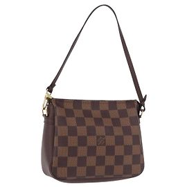 LOUIS VUITTON Damier Ebene Trousse makeup Pouch N51982 LV Auth 192050V