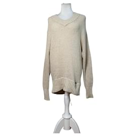 Vintage Burberry Strickpullover Creme Gold Plate M