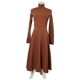 Vintage Balenciaga Kleid aus Viskose-Mischung Rost S