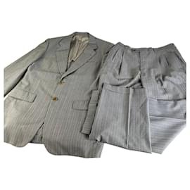 Blazer Vintage Dior in misto lana da uomo, grigio chiaro gessato, XL