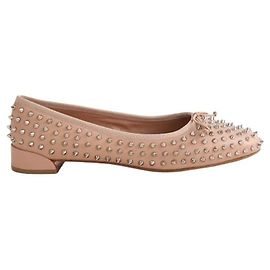Christian Louboutin Sweet Jane Spikes pink leather ballet flats
