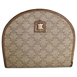 Vintage Celine Canvas Lederbesatz Portemonnaie Beige Braun - Céline