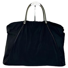 Borsa Tote in Nylon Vintage Loewe Nera Argento