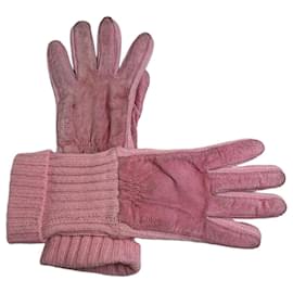 Vintage Chloe Wildleder-Strickhandschuhe Rosa - Chloé