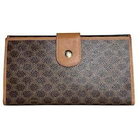 Céline Vintage Celine Monogram Canvas Clutch Wallet Braun Tan