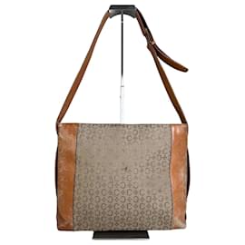 Vintage Celine Monogram Canvas Schultertasche Beige Braun - Céline