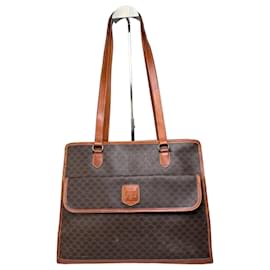 Tote in tela Macadam Vintage Celine Marrone Tan Oro - Céline