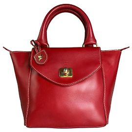 Sac cabas en cuir vintage Courreges Rouge Or