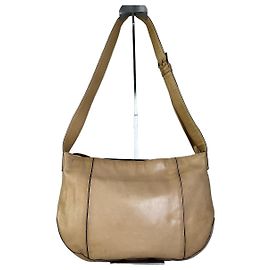 Borsa a tracolla in pelle vintage Issey Miyake Beige