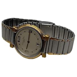 Vintage Dior Armbanduhr aus Edelstahl Silber Gold