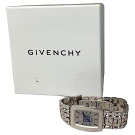 Orologio da Polso Vintage Givenchy in Acciaio Inossidabile Quadrante Blu Argento