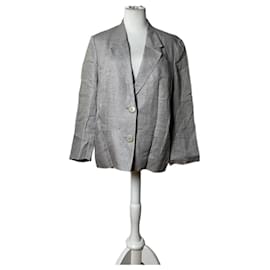Blazer in lino vintage Dior Grigio chiaro a righe S