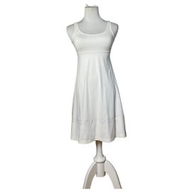 Vintage Fendi Logo Bodycon Kleid Weiß XS