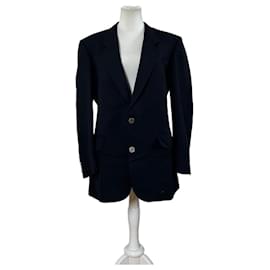 Blazer de algodão vintage Dior para homem azul marinho e dourado M