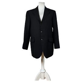 Vintage Burberry Wollmischung Blazer Dunkelgrau XL