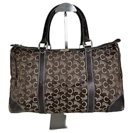 Céline Tote Vintage Celine C Monogram Canvas Marrone Beige Oro