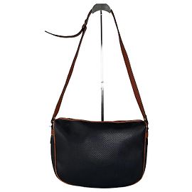 Borsa a tracolla in pelle intrecciata vintage Bottega Veneta Nero Marrone