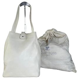 Borsa Tote in Pelle Vintage Courreges Bianco
