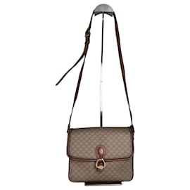 Borsa a tracolla Vintage Celine in tela monogramma Beige Marrone Oro - Céline