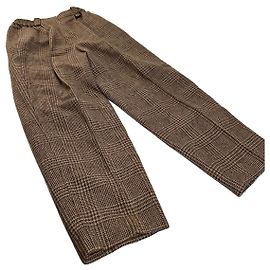 Pantalones Vintage Dior de mezcla de lana a cuadros Marrón Beige M