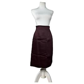 Céline Vintage Celine Wollmischung Rock Burgund M