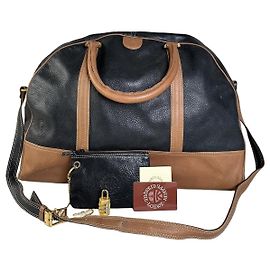 Tote in pelle granulata vintage Loewe Nero Tan