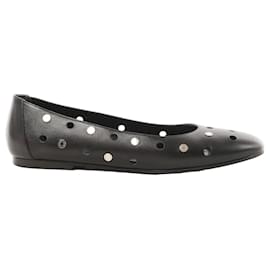 Ballerine Hermès Serie Button Punching Sack Leather un Black, Taglia 39 EU